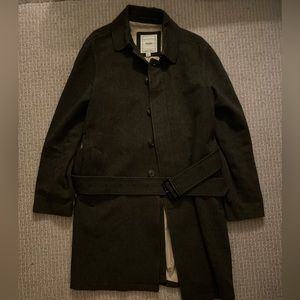 Men's Small Todd Snyder Belted Dark Olive Coat